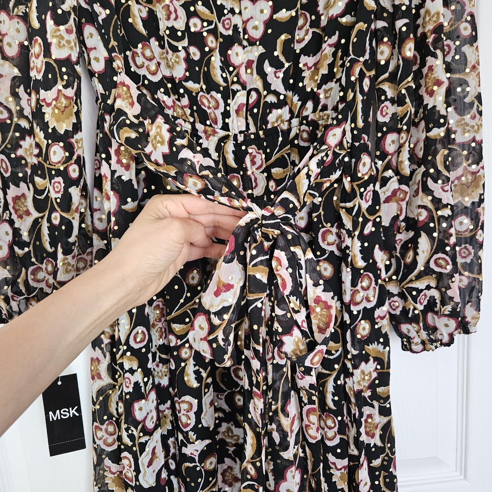 MSK Multicolor Floral Long Sleeve Dress - Picture 8 of 8